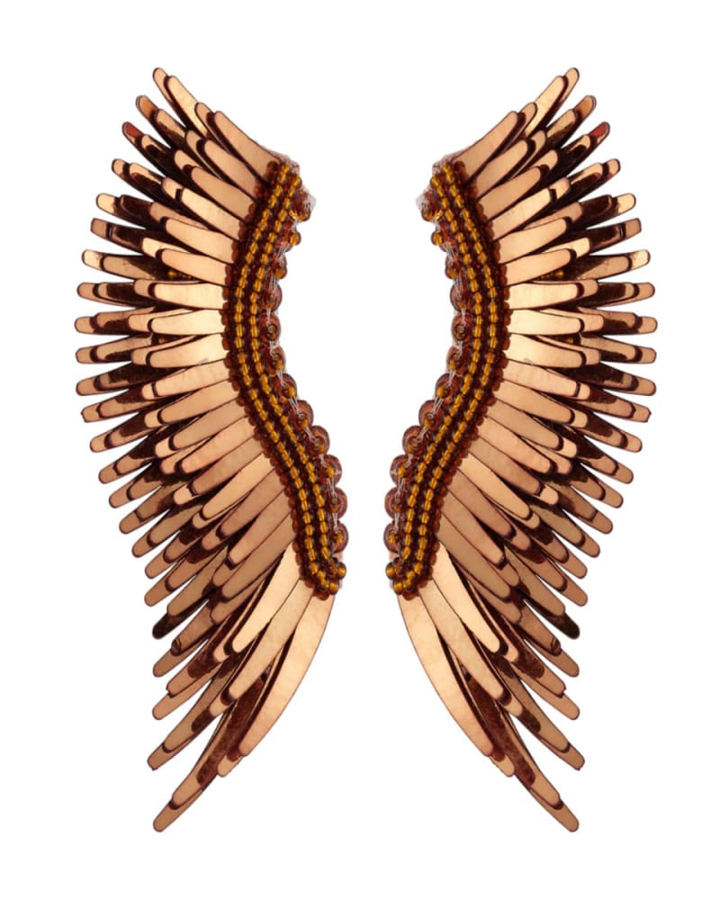 Front of a size one-size-fits-all Midi Madeline Earrings- Bronze in BRONZE by Mignonne Gavigan. | dia_product_style_image_id:320172